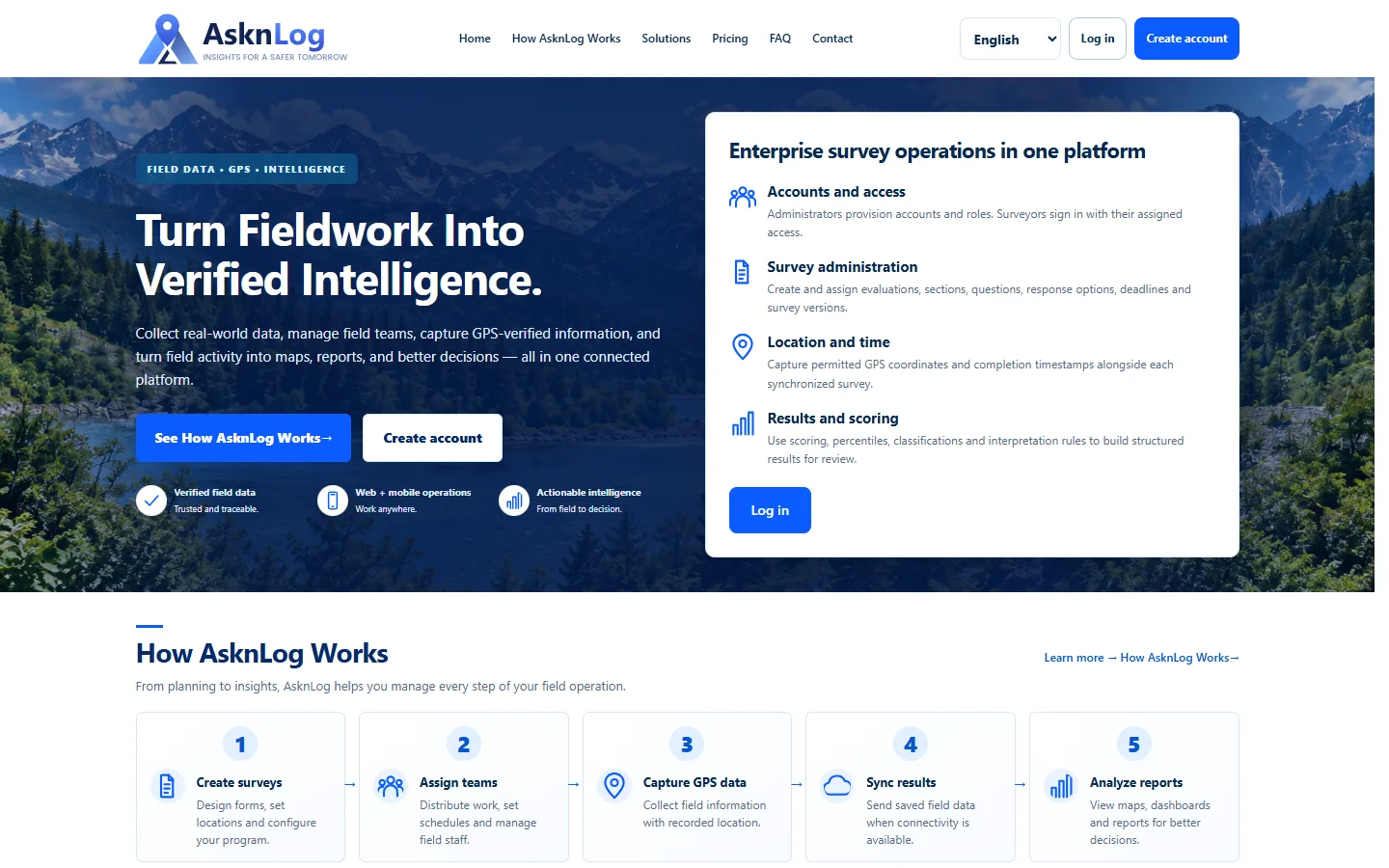 AsknLog — public product website.